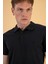 Erkek Martin Siyah Slim Fit Polo Yakalı Pike Tişört 4