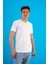 Erkek Nick Beyaz V Yaka Slim Fit Basic Tişört 1
