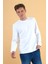 Erkek Rich Beyaz Bisiklet Yaka Regular Fit 3 Iplik Sweatshirt 1