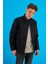 Erkek Joey Siyah Kapüşonlu Gabardin Ceket 3