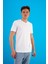 Erkek Nick Beyaz V Yaka Slim Fit Basic Tişört 1