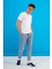 Erkek Nick Beyaz V Yaka Slim Fit Basic Tişört 3