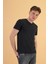 Erkek Nick Siyah V Yaka Slim Fit Basic Tişört 2