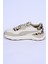 396437-01 Runtamed Platform Drama Fileli Deri Detaylı Leopar Desen Ortopedik Taban Bağcıklı Hafif Esnek Krem Günlük Kadın Spor Ayakkabı 3