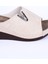 38-973 Deri Yüksek Taban Metal Detaylı Rahat Taban Bej Günlük Kadın Terlik 2
