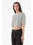 Çizgili Bisiklet Yaka Oversize Crop T-Shirt 4