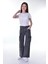 Çocuk Kargo Cep Yüksek Bel Wide Leg Kot PANTOLON-PNT-0038 3