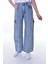 Çocuk Kargo Cep Yüksek Bel Wide Leg Kot Pantolon-Pnt-0038 5