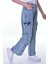 Çocuk Kargo Cep Yüksek Bel Wide Leg Kot Pantolon-Pnt-0038 1