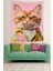 Gözlüklü Kedi Leke Tutmaz Kumaş Duvar Örtüsü Duvar Halısı Tapestry 1