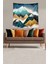 Mavi Dağın Ardındaki Güneş Leke Tutmaz Kadife Kumaş Duvar Örtüsü Duvar Halısı Tapestry 2