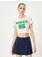 Crop Monaco Tişört Kısa Kollu Bisiklet Yaka Pamuklu Slim Fit 3