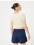 Crop Monaco Tişört Kısa Kollu Bisiklet Yaka Pamuklu Slim Fit 4