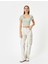 Sırt Dekolteli Tişört Crop Kısa Kollu Fitilli Slim Fit 2