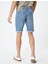 Kot Şort Slim Fit Düğmeli Cepli Katlı Paça 4
