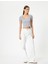 Sırt Dekolteli Tişört Crop Kısa Kollu Fitilli Slim Fit 2