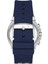 Gümüş Kaplamalı Lacivert Kadranlı Lacivert Silikon Kordonlu Erkek Kol Saati 3