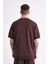Erkek Mchnst Design Basic Oversize Kahverengi Tişört 2