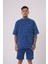 Erkek Luxury Yıkamalı Basic Relaxed Indigo Spotted Tişört 1