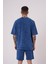 Erkek Luxury Yıkamalı Basic Relaxed Indigo Spotted Tişört 2