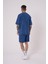 Erkek Luxury Yıkamalı Basic Relaxed Indigo Spotted Tişört 4
