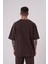 Erkek Luxury Yıkamalı Basic Oversize Kahverengi Cloudy Tişört 2