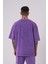 Erkek Luxury Yıkamalı Basic Oversize Mor Spotted Tişört 2