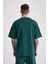 Erkek Dama Patch Oversize Petrol Yeşili Tişört 2
