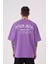 Erkek High Hope Baskılı Oversize Mor Tişört 1
