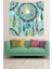 Dream Catcher Kuş Tüylü Bohem Desen Leke Tutmaz Kadife Doku Kumaş Duvar Örtüsü Duvar Halısı Tapestry 2