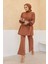 Kolları Piliseli Pantolon Tunik Takım - Camel 5