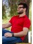 Erkek Kırmızı Petek Tam Esnek Likralı Rahat Ribana Kol Polo Yaka T-Shirt 24Eplysnsp 1