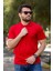 Erkek Kırmızı Petek Tam Esnek Likralı Rahat Ribana Kol Polo Yaka T-Shirt 24Eplysnsp 3