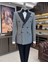 Italyan Stil Slim Fit Ekose Kruvaze Ceket Pantolon Damatlık Set Siyah T11572 1