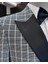 Italyan Stil Slim Fit Ekose Kruvaze Ceket Pantolon Damatlık Set Siyah T11572 3