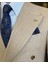 Italyan Stil Slim Fit Çizgili Ceket Pantolon Takım Elbise Camel T11833 3