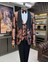 Italyan Stil Slim Fit Şal Yaka Ceket Yelek Pantolon Damatlık Set Siyah T11621 2