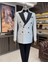 Italyan Stil Slim Fit Simli Kruvaze Ceket Pantolon Damatlık Set Gri T11569 1