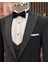 Italyan Stil Slim Fit Ceket Yelek Pantolon Damatlık Set Siyah T11632 4