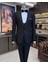 İtalyan stil slim fit ceket yelek pantolon damatlık set siyah T11635 1