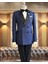 Italyan Stil Slim Fit Şal Yaka Kruvaze Ceket Pantolon Damatlık Set Lacivert T11796 1