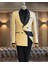 Italyan Stil Slim Fit Şal Yaka Kruvaze Ceket Pantolon Damatlık Set Bej T11797 1