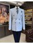 Italyan Stil Slim Fit Sivri Yaka Kruvaze Erkek Ceket Mavi T11516 1