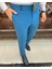 Italyan Stil Slim Fit Bel Detaylı Erkek Pantolon Mavi T11427 3