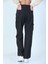 Kız Çocuk Kargo Cep Detaylı Yüksek Bel Wide Leg Kot Pantolon-Pnt-0029 3