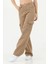 Kız Çocuk Kargo Cep Detaylı Yüksek Bel Wide Leg Vizon PANTOLON-PNT-0029 4
