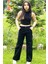 Kız Çocuk Komple Bel Lastikli Bol Paça Rahat Günlük Jean Kot PANTOLON-PNT-0017 1