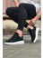 LISINYA947 CZ018 Siyah Kot Kumaş Erkek Casual Ayakkabı 2