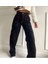 Kız Çocuk Siyah Ters Dikiş Detaylı Denim Kargo Pantolon Kot Jean PANTOLON-PNT-0029 1