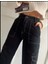 Kız Çocuk Siyah Ters Dikiş Detaylı Denim Kargo Pantolon Kot Jean PANTOLON-PNT-0029 2